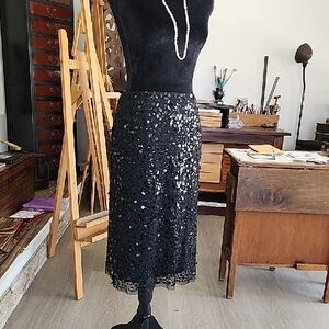 ISDA&CO Elegant Black Sequin Pencil Skirt Sooo Melania Trump !